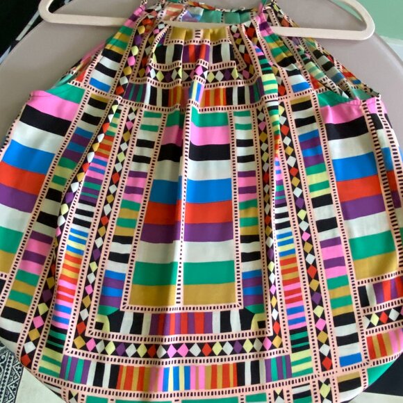 Designer Super Colorful African-Vibe Print Silk Tank with Spagetti Strap - Picture 7 of 16